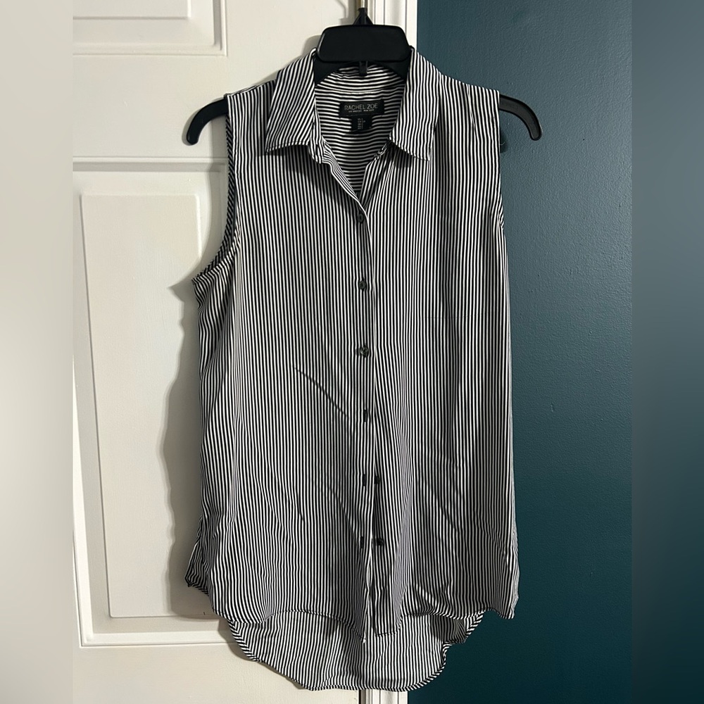 Rachel Zoe black and white striped top Size Small